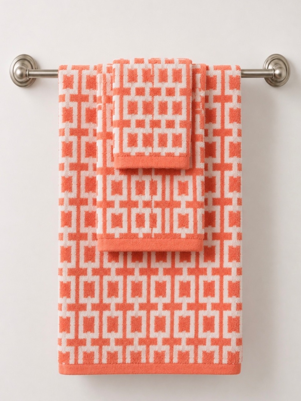 MAX STUDIO clementine orange towel set ~ guest ~ dorm room NWT